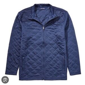 CREMIEUX Mens 2XT Tall Man Quilted Zip Up Jacket Navy Heather New With Tags